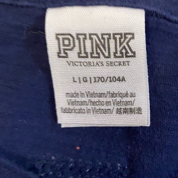 Victoria’s Secret PINK Navy bling sequin logo shirt - Picture 4 of 6